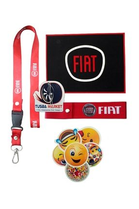 Fiat Logolu Anahtarlık & Oto Ayna Askı Ipi | Torpido Üstü Kaydırmaz Ped | Çeki Ipi | Sticker TORPDAKS0002