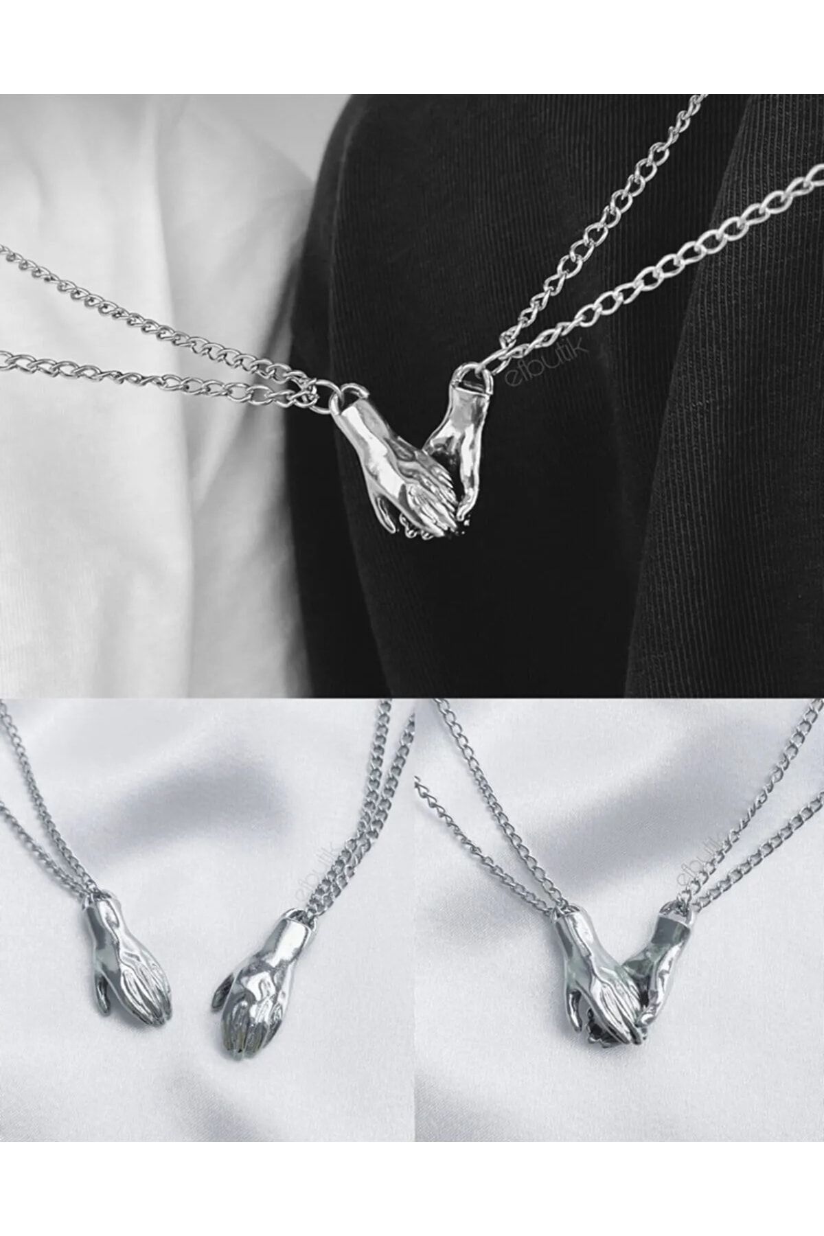 Holding hands hot sale necklace