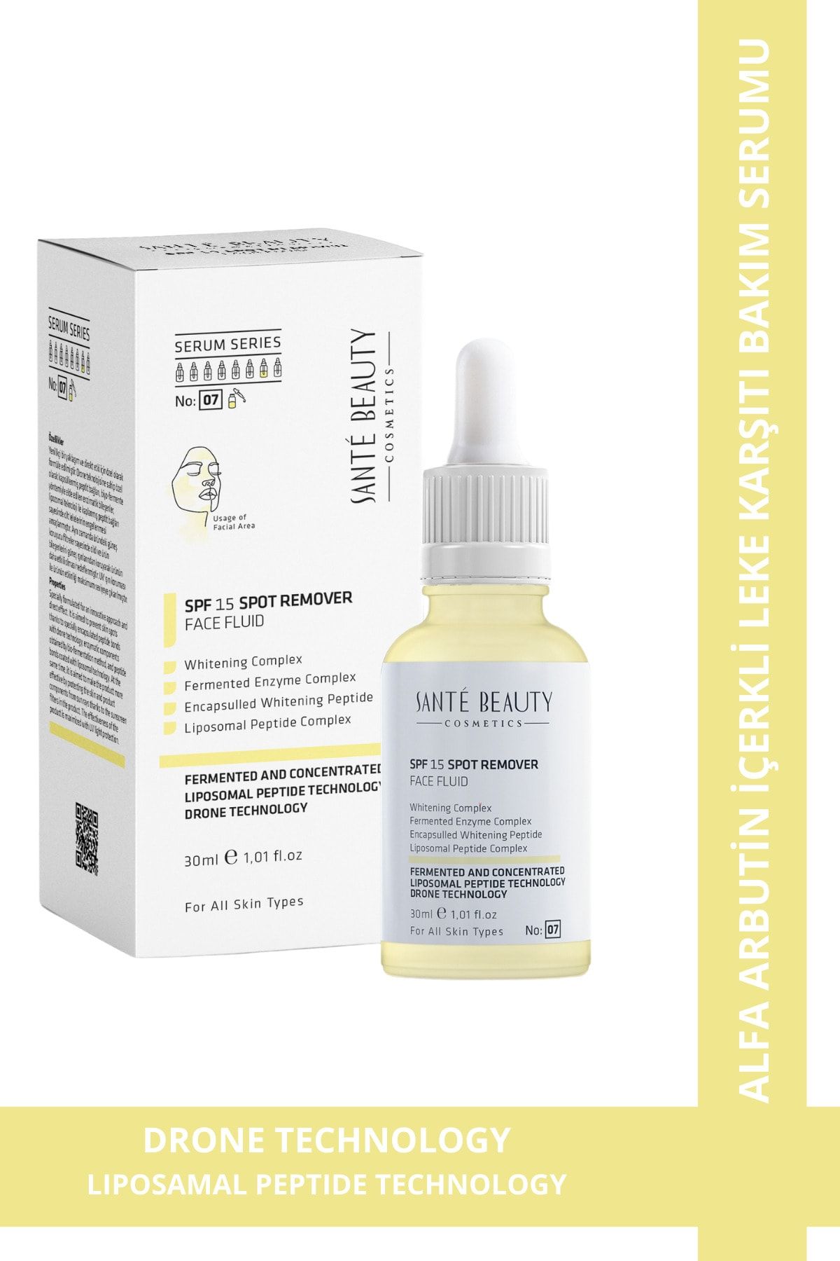 SANTE BEAUTY Leke Karşıtı %2 Alfa Arbutin %2 Niacinamide %2 C Vitamin Içerikli Spf 15 Spot Remover Serum