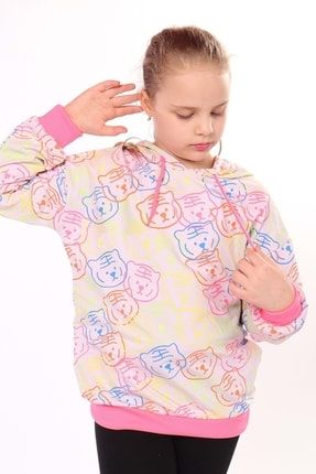Kız Çocuk Komple Baskılı Sweatshirt 22416