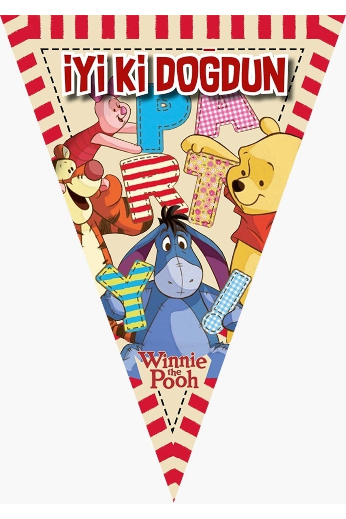 kullanatparti Winnie The Pooh Parti Malzemeleri Üçgen Iyi Ki Doğdun Flama