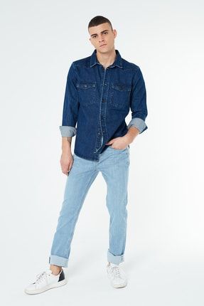 Erkek Açık Mavi Slim Fit Jeans MS00001952