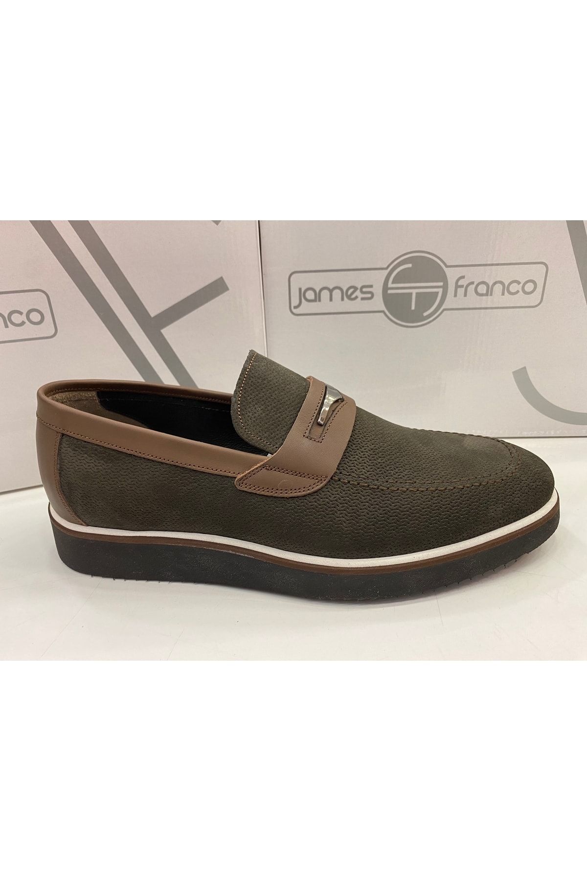 JAMES FRANCO Men s Brown Chain Nubuck Leather Shoes Trendyol