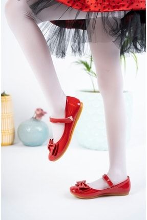 Fiyonklu Kırmızı Kız Çocuk Ayakkabı EYL15