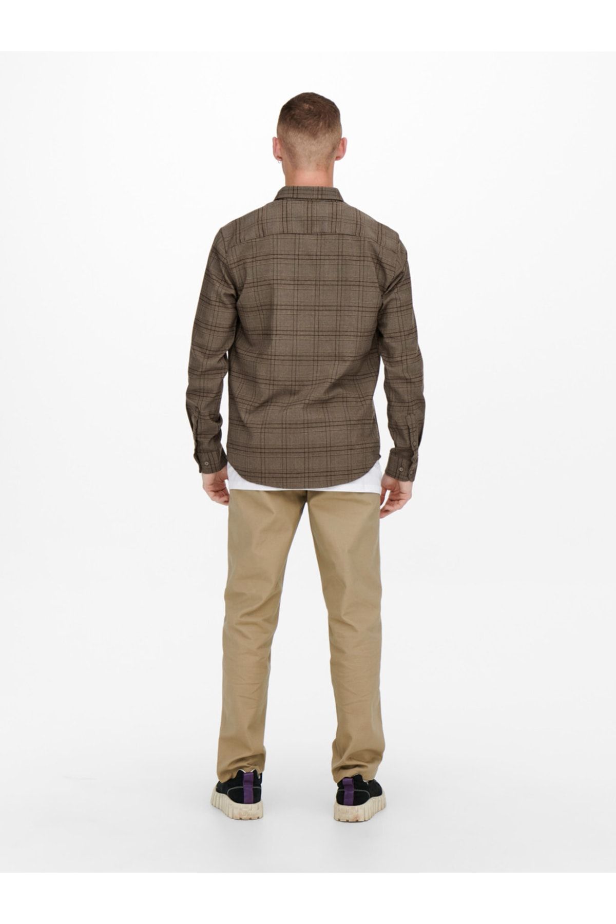 پیراهن کش دار Onstino Ls Check Reg Only & Sons