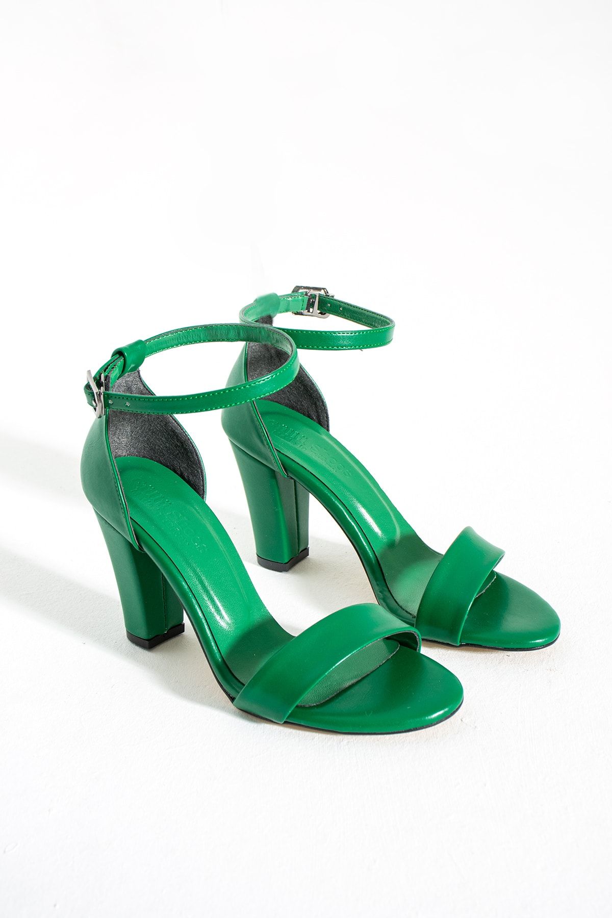 Dark green 2025 block heel shoes