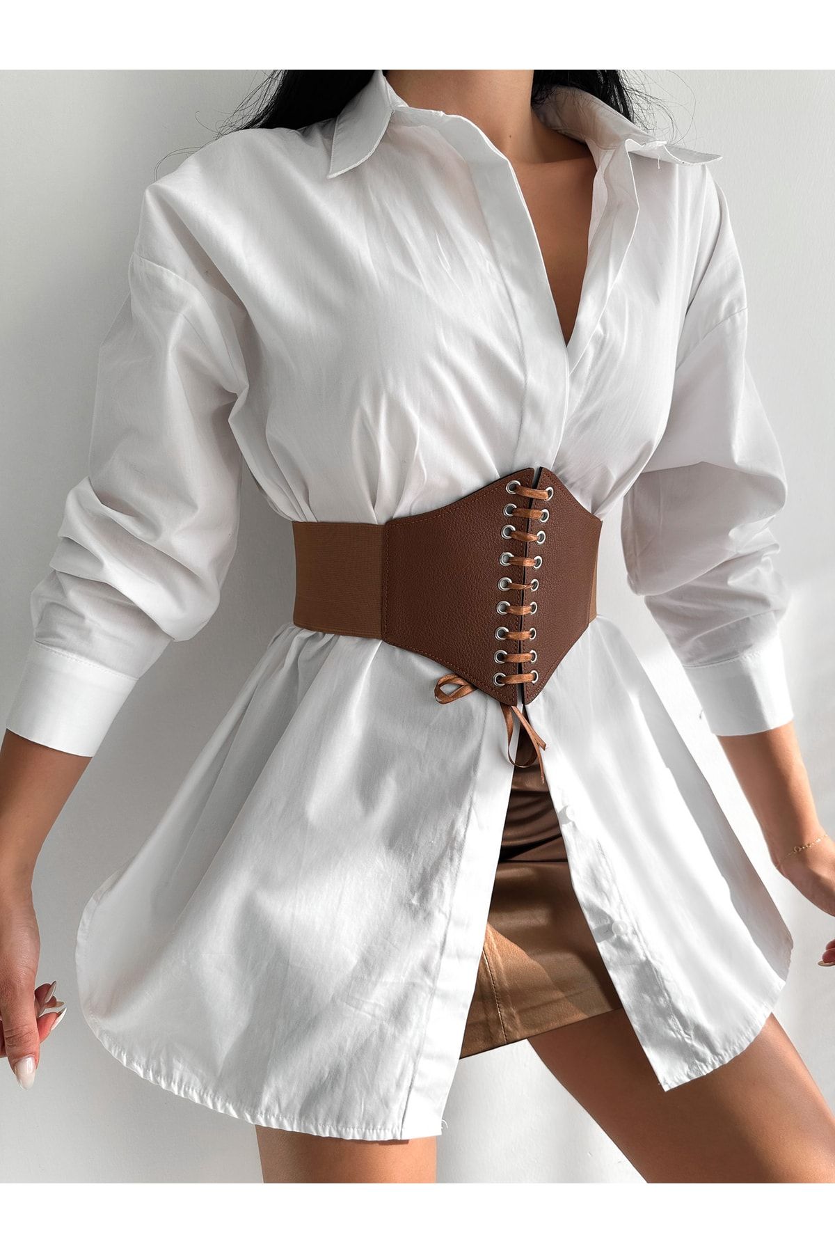 coaksco-Tan Corset Belt - Elastic and String 3