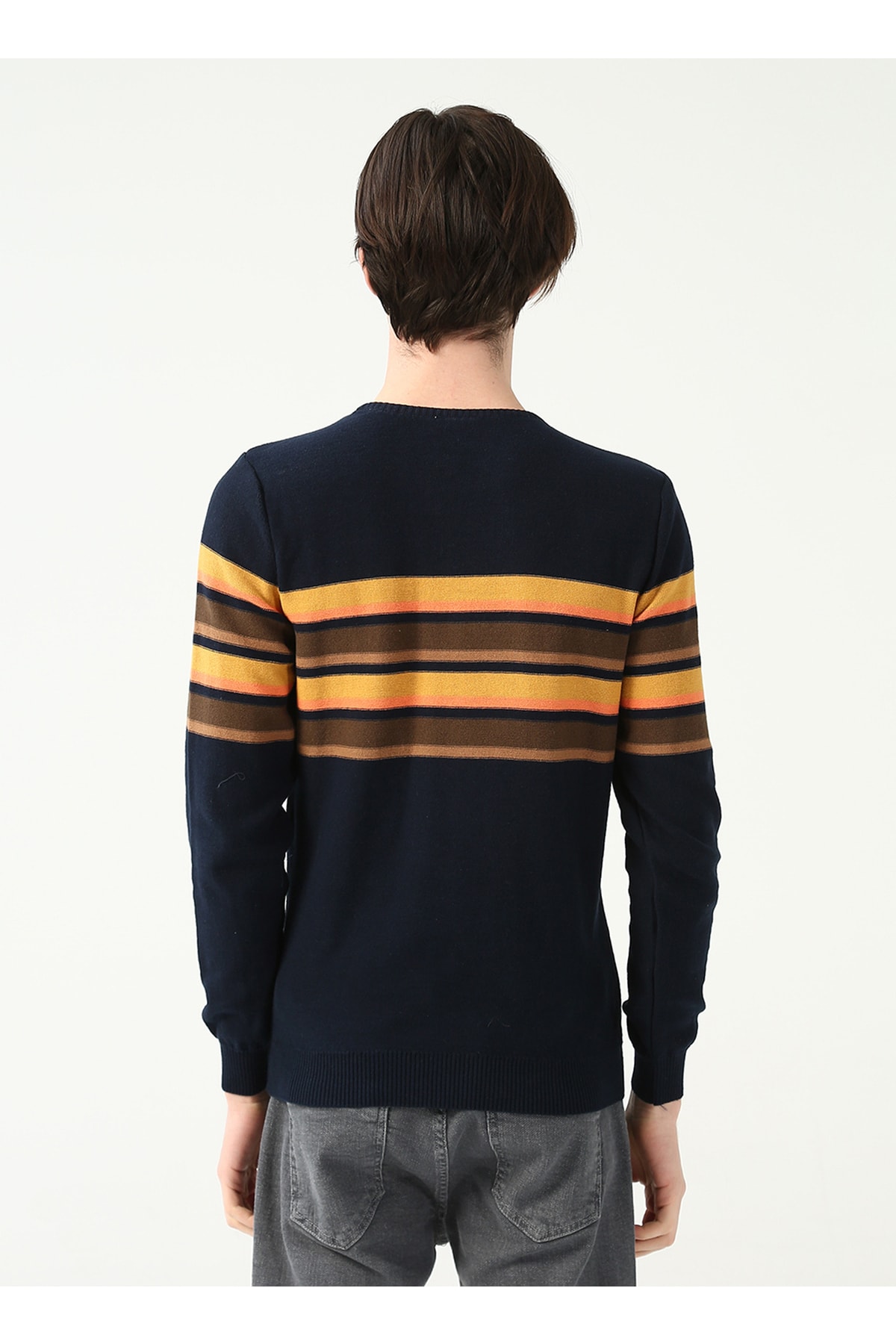 بافت و پلیور مردانه آبی سرمه ای U.S. Polo Assn. | 5002938695 اورجینال - تصویر 4