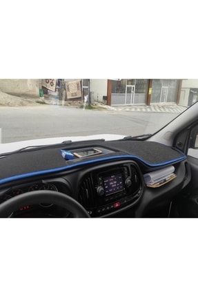 2015-2020 Modellerine Uygun Fiat Doblo Torpido Koruma Halısı Siyah Kenar Renk Mavi TYC00441569263