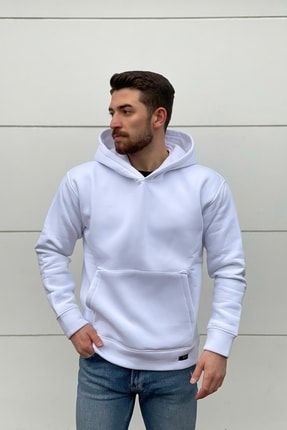 Mbey Oversize Beyaz Hoodie - Unisex MBEY002