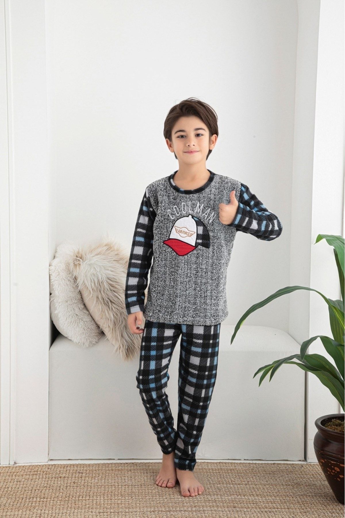 Asel Boy s Plush Fleece Pajama Set Trendyol