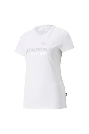 Kadın Tişört Ess Metallic Logo Tee - Beyaz 84830302