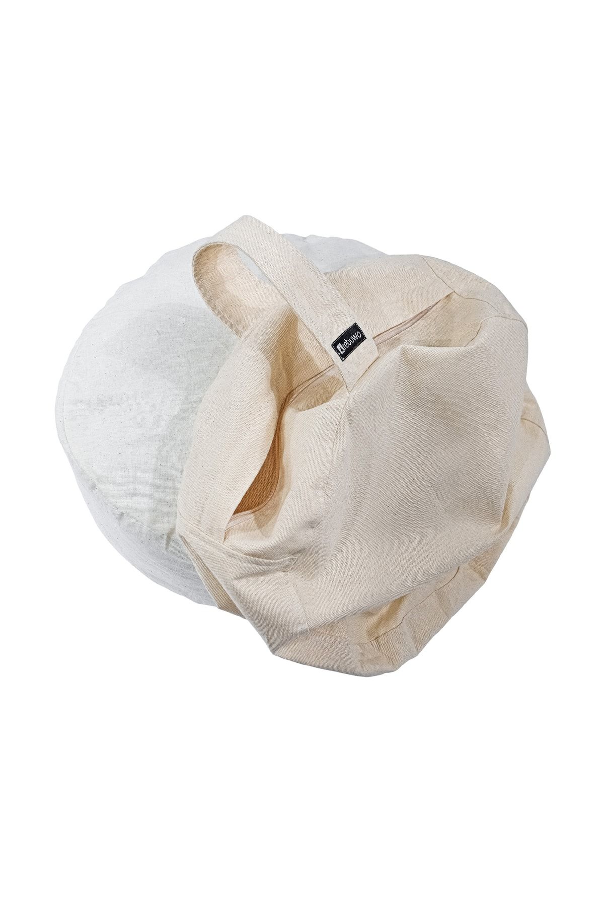 مت یوگا نود 100 ٪ پارچه کتانی کوسن بژ 36 سانتی متر قطر Rebuwo