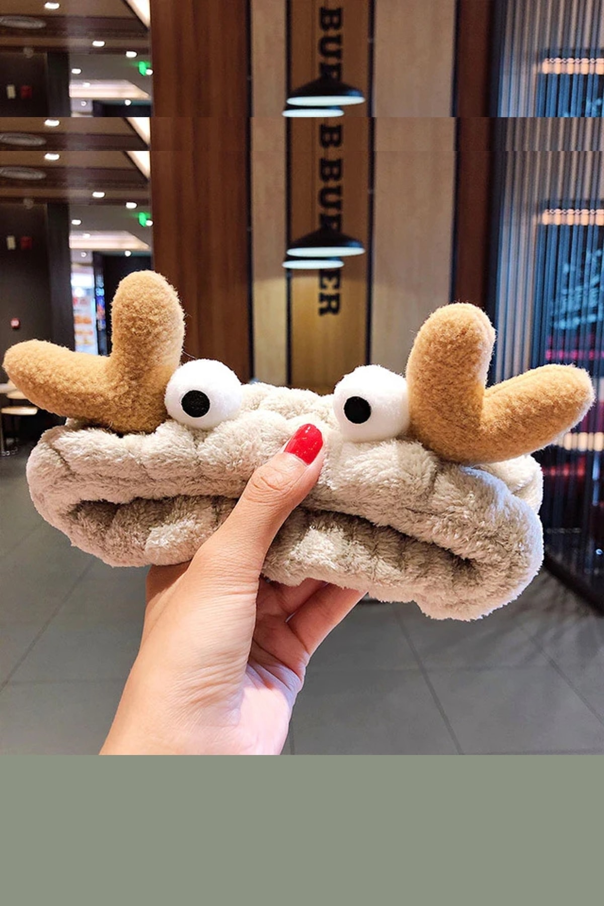 H&E DESIGN Peluş Sevimli Geyik Makyaj Ve Banyo Bandı