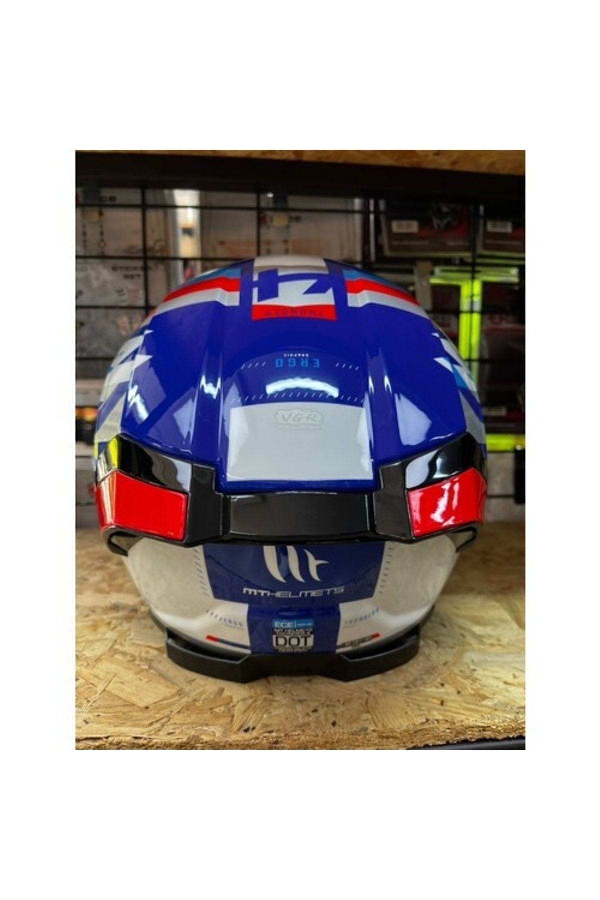 MT Helmets Mt Thunder 4 Sv Ergo C7 Parlak Inci Beyaz Mavi Kask NY8811