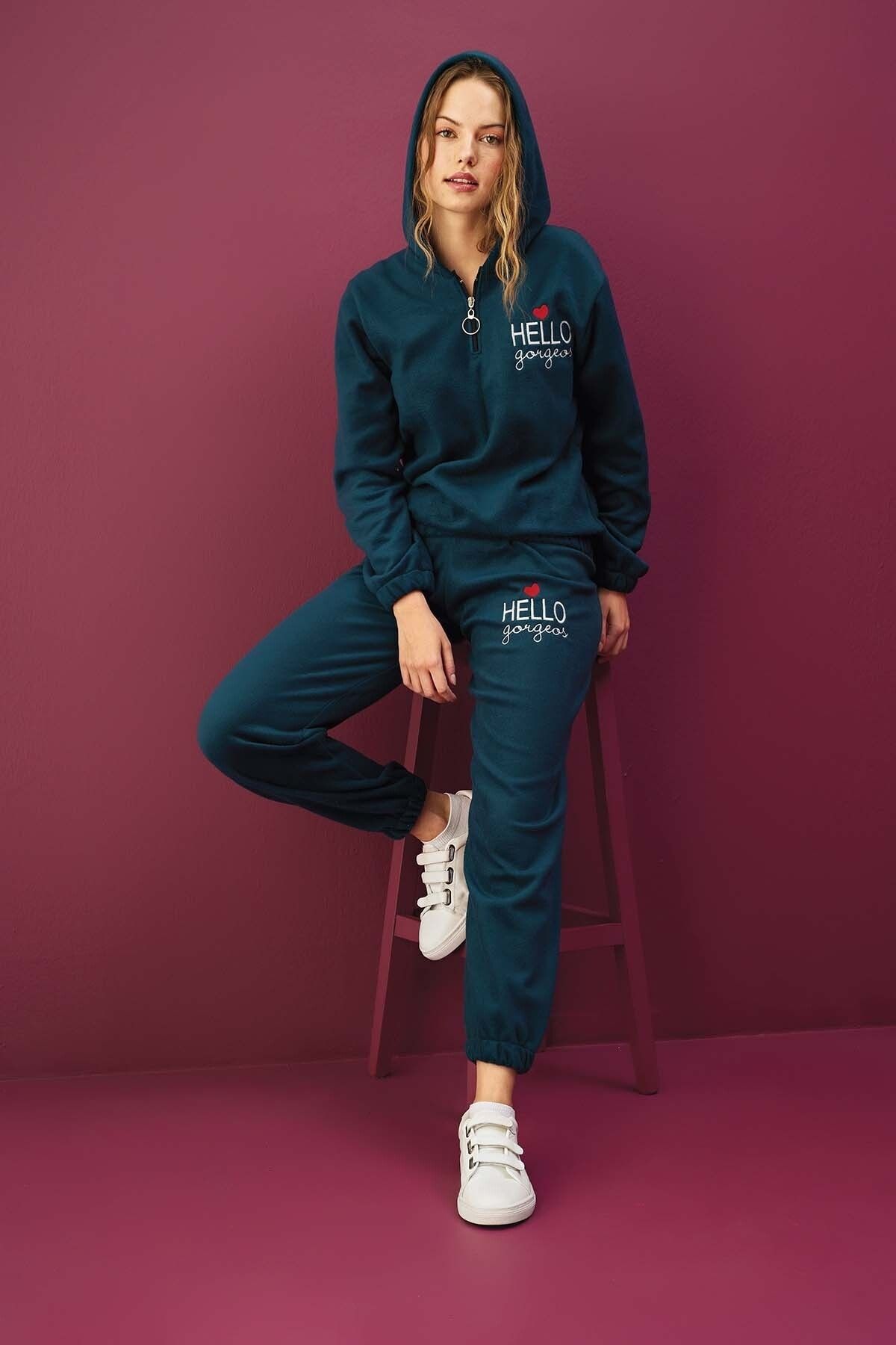 Womens fleece tracksuit set 2025