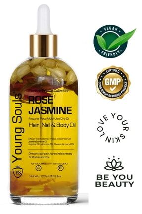 Aromatherapy Rose Jasmine Multi Use Gül Yasemin Yüz Saç Tırnak & Vücut Bakım Kuru Yağ 100 Ml YSDRYOIL005