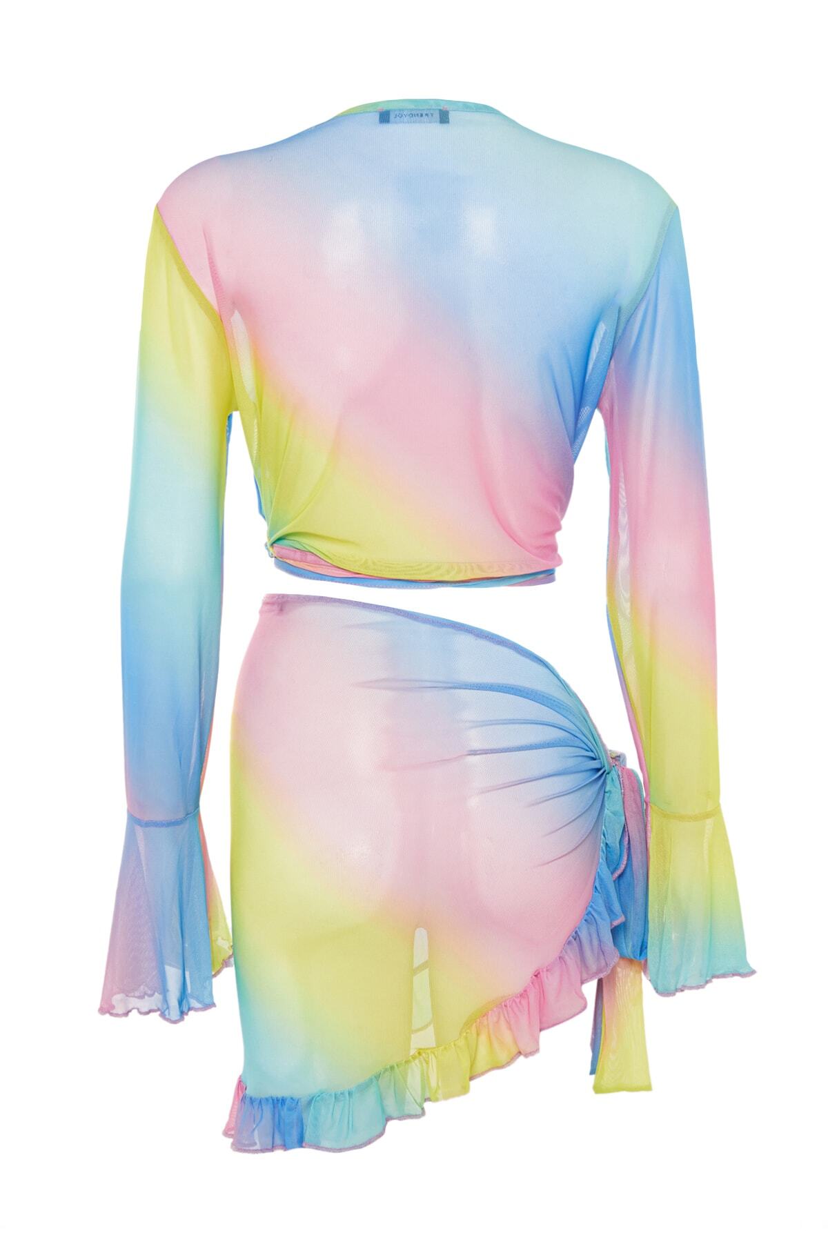 Trendyolmilla  Degrade Örme Bağlama Detaylı Plaj Bluz-Etek Takım TBESS23AU00034 - Görsel 8