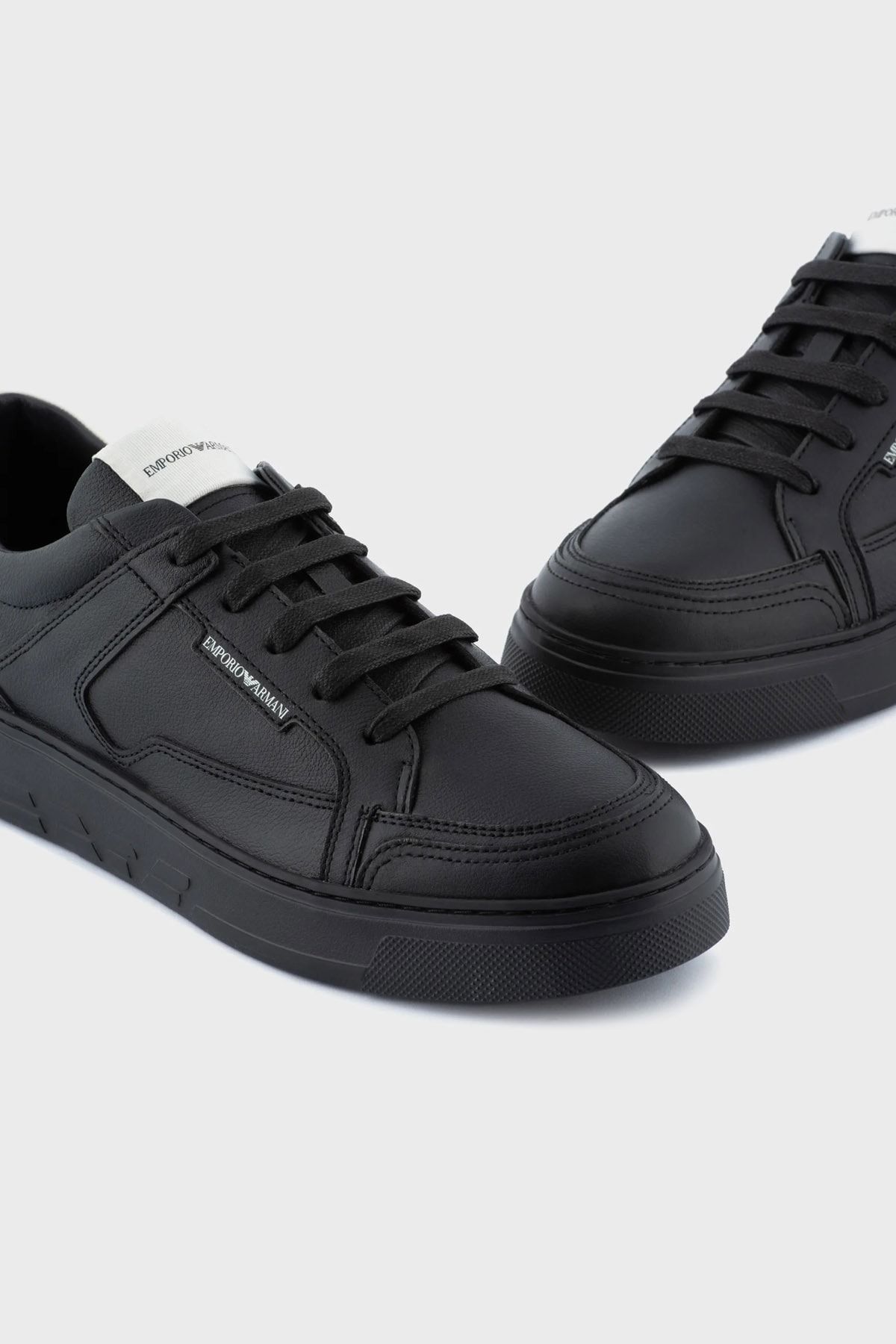Emporio Armani Logolu Deri Sneaker Ayakkab Erkek Ayakkab X4x568