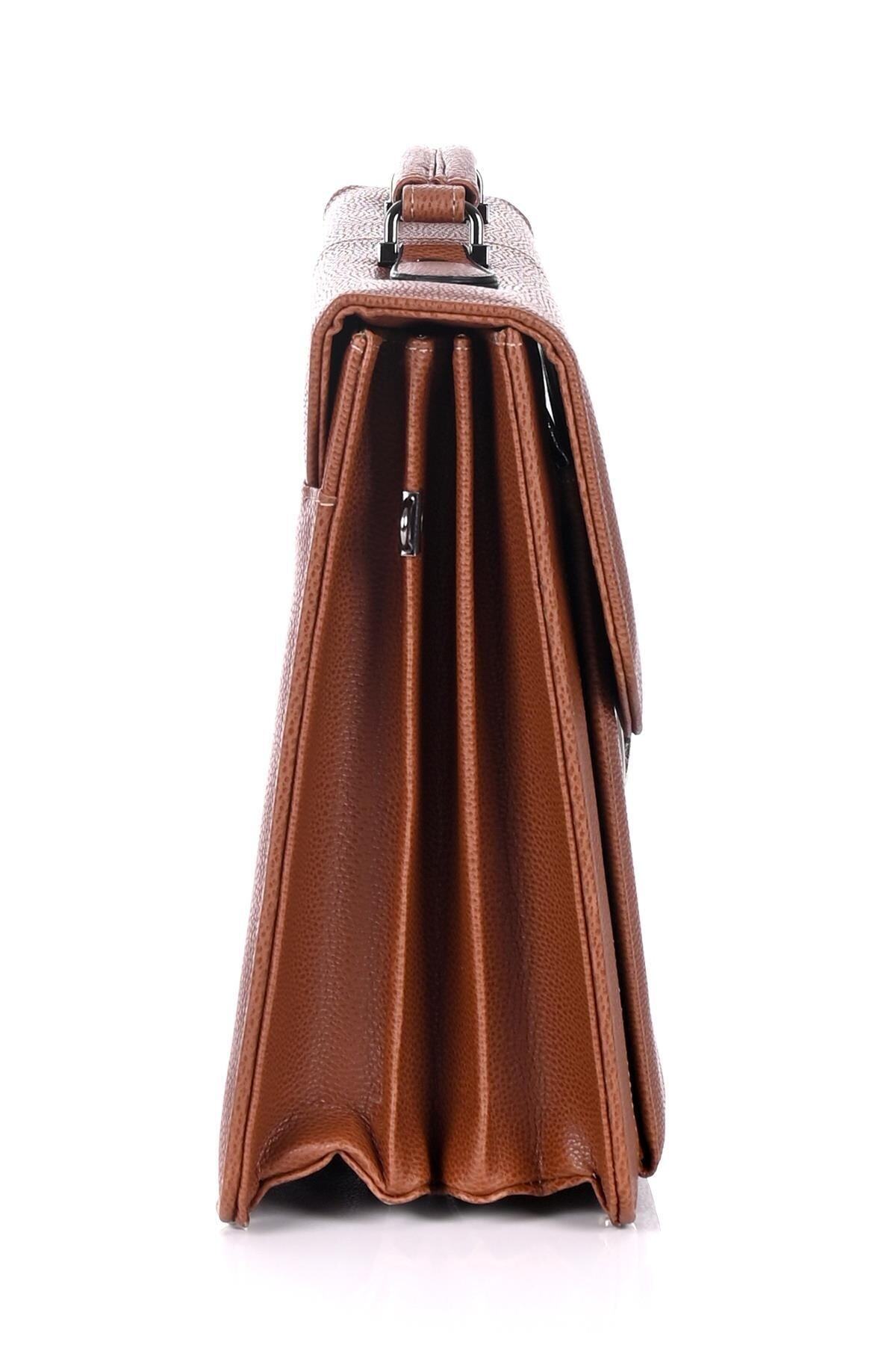 DERİEND  2010 15.6 Inç Laptop Bölmeli A4 Ve Dosya Uyumlu Evrak Çantası Taba - Görsel 3