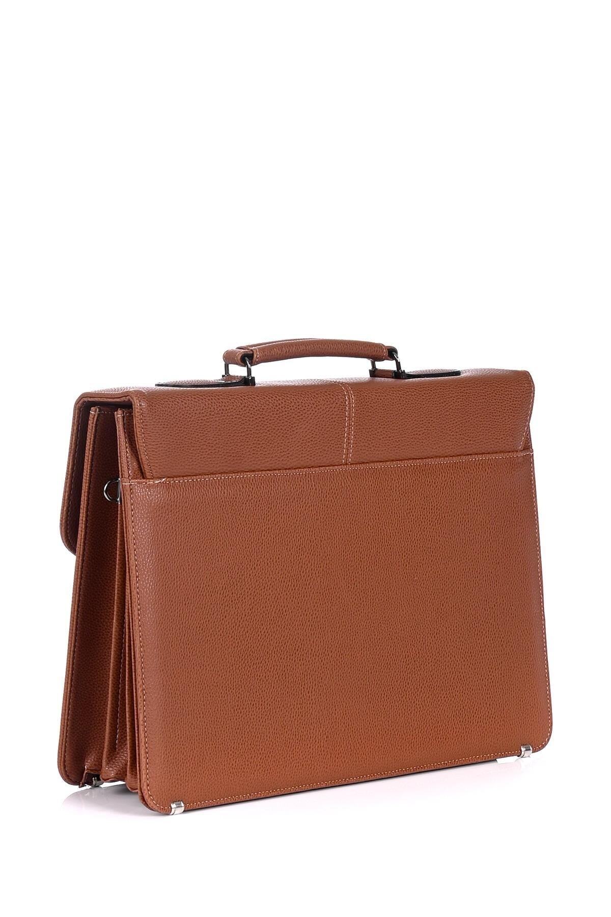 DERİEND  2010 15.6 Inç Laptop Bölmeli A4 Ve Dosya Uyumlu Evrak Çantası Taba - Görsel 4