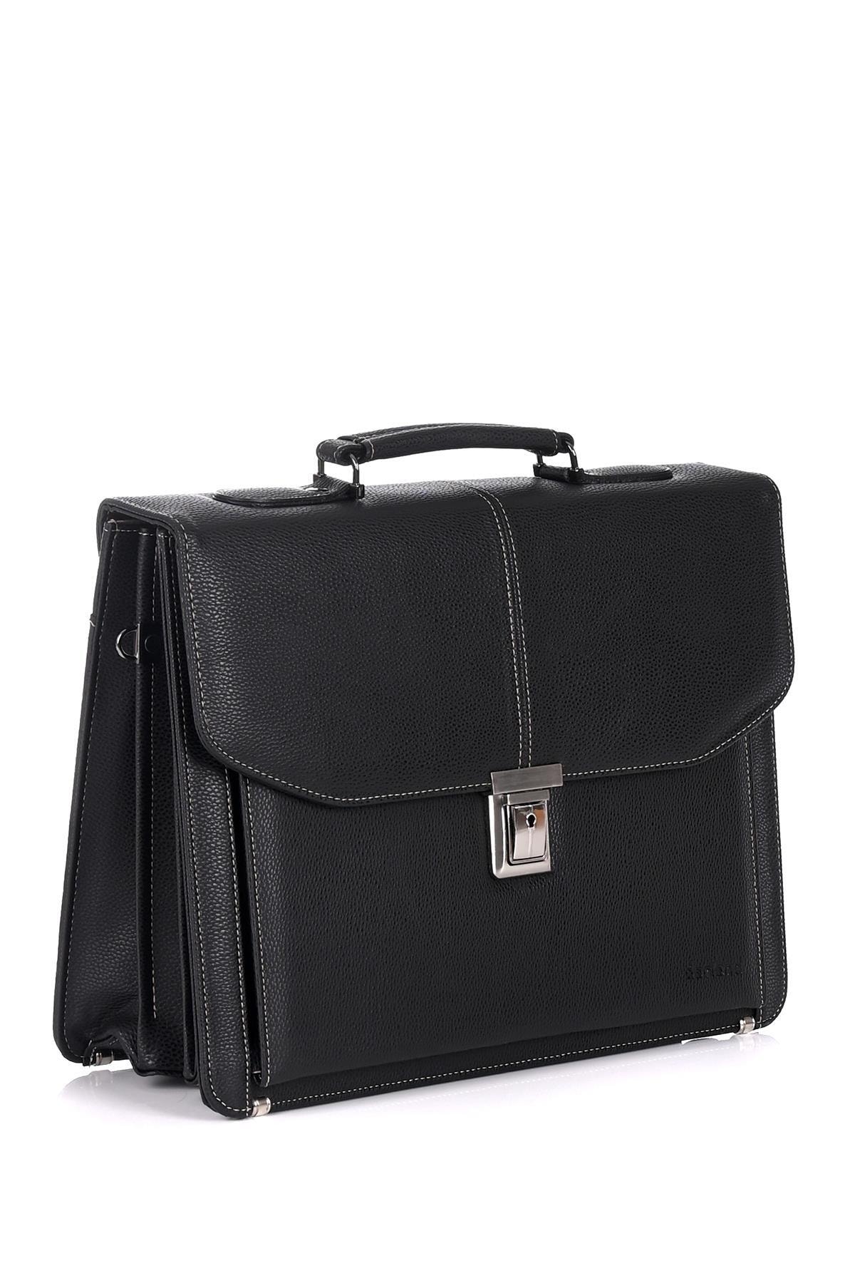 DERİEND  2010 15.6 Inç Laptop Bölmeli A4 Ve Dosya Uyumlu Evrak Çantası Siyah - Görsel 2