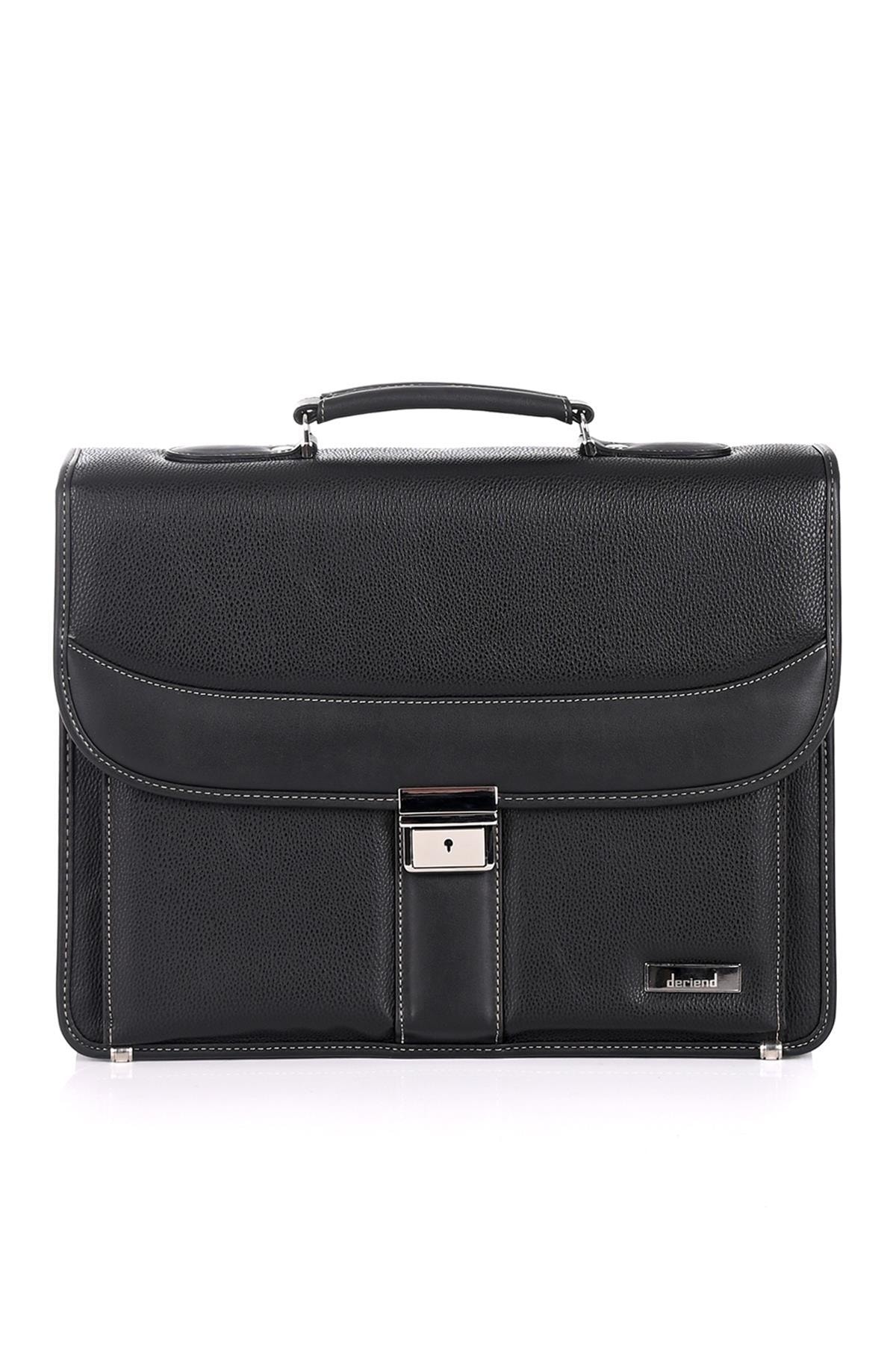 DERİEND  15.6 Inç Laptop Bölmeli A4 Ve Dosya Uyumlu Evrak Çantası Siyah