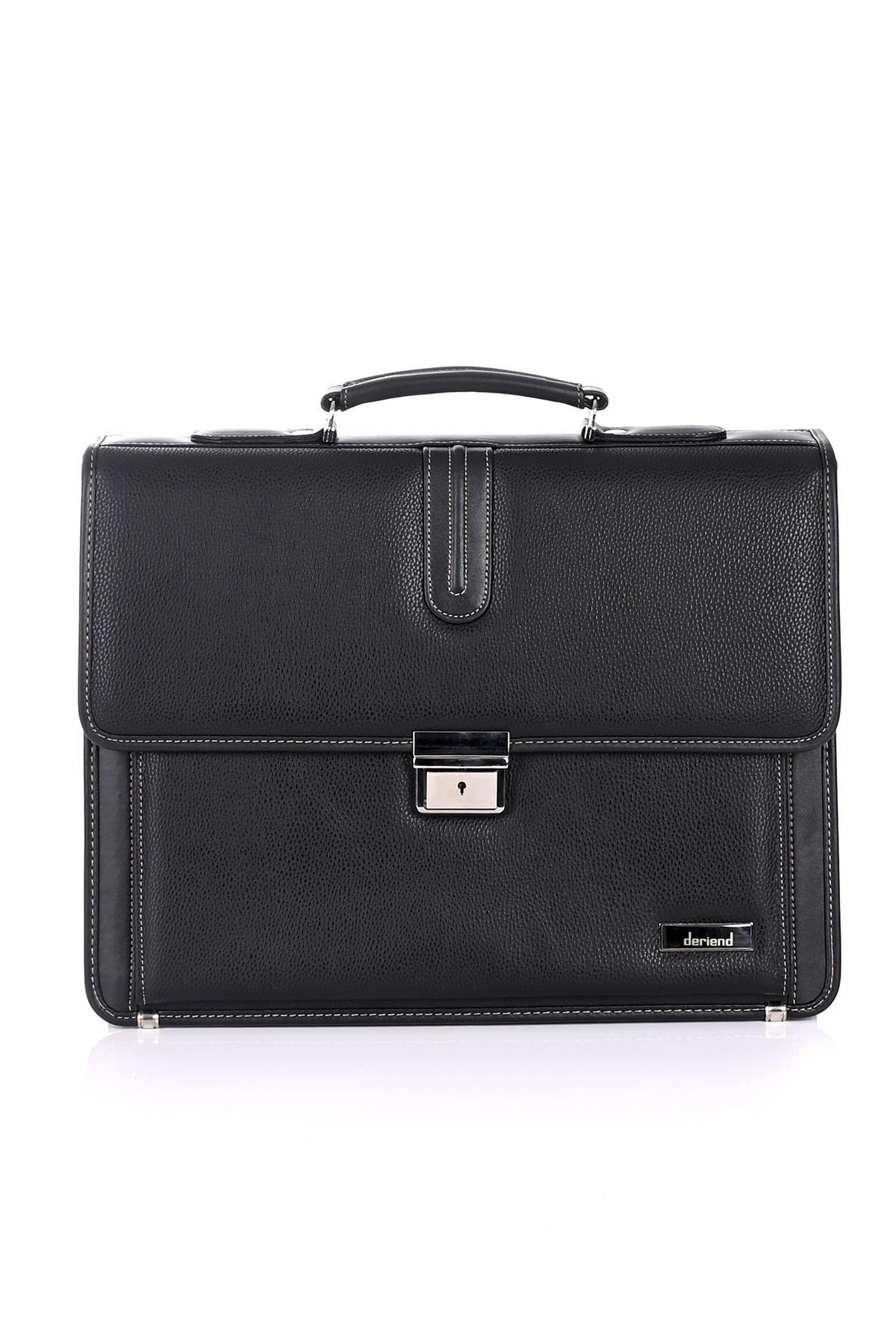 DERİEND  15.6 Inç Laptop Bölmeli A4 Ve Dosya Uyumlu Evrak Çantası Siyah