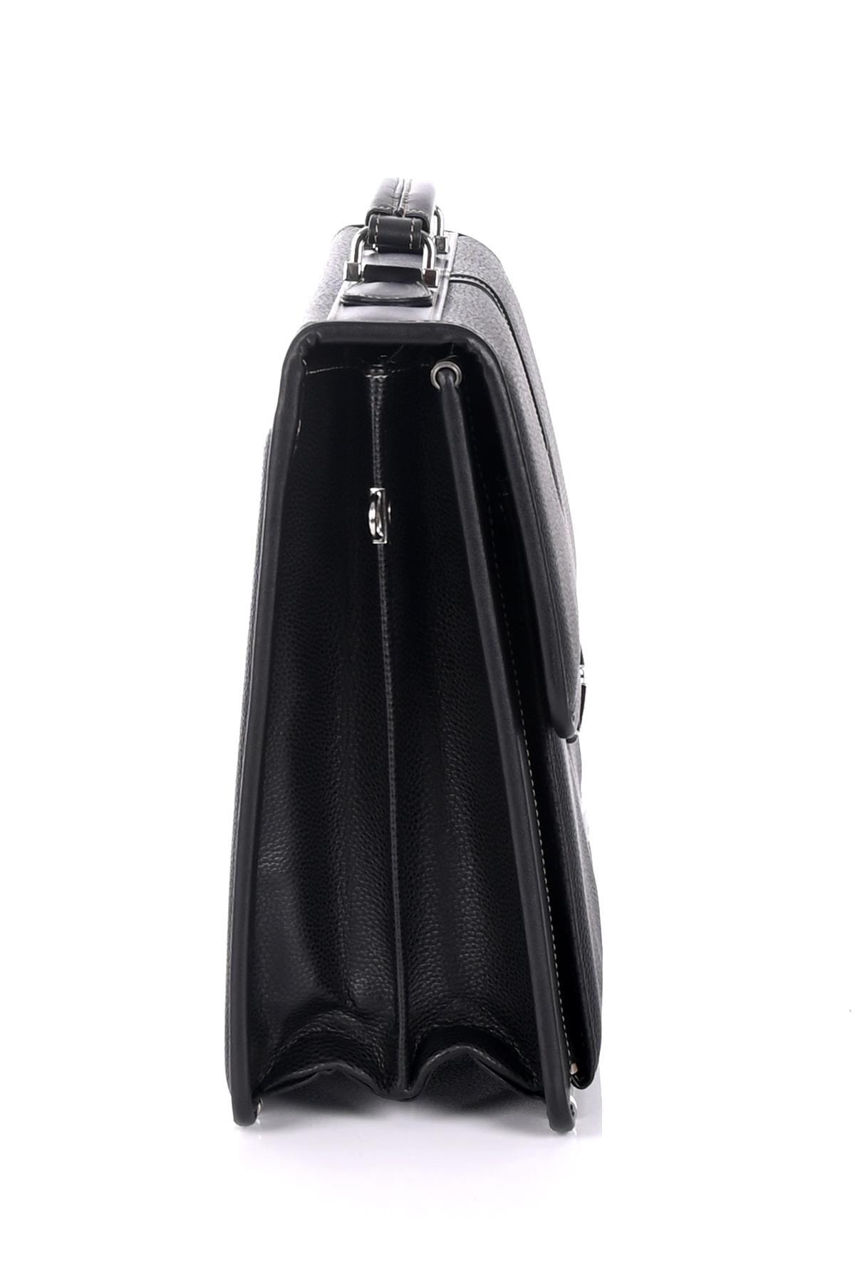 DERİEND  15.6 Inç Laptop Bölmeli A4 Ve Dosya Uyumlu Evrak Çantası Siyah - Görsel 3