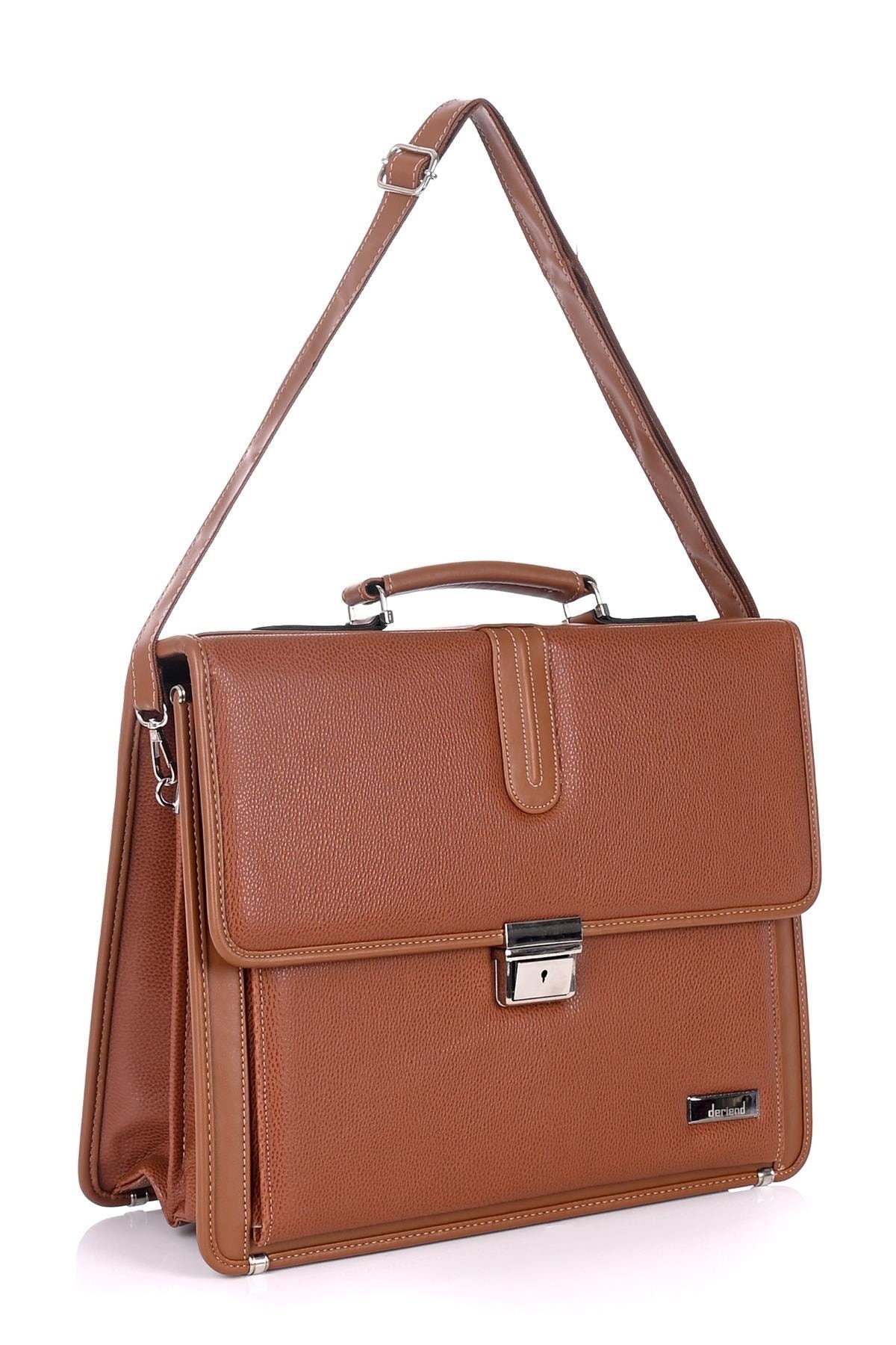 DERİEND  15.6 Inç Laptop Bölmeli A4 Ve Dosya Uyumlu Evrak Çantası Taba - Görsel 5