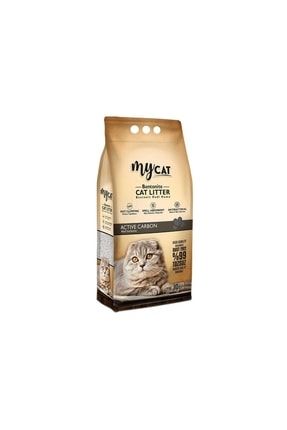 Mycat Aktif Karbonlu Topaklaşan Bentonit Kedi Kumu 10lt (KALIN TANELİ) MC20