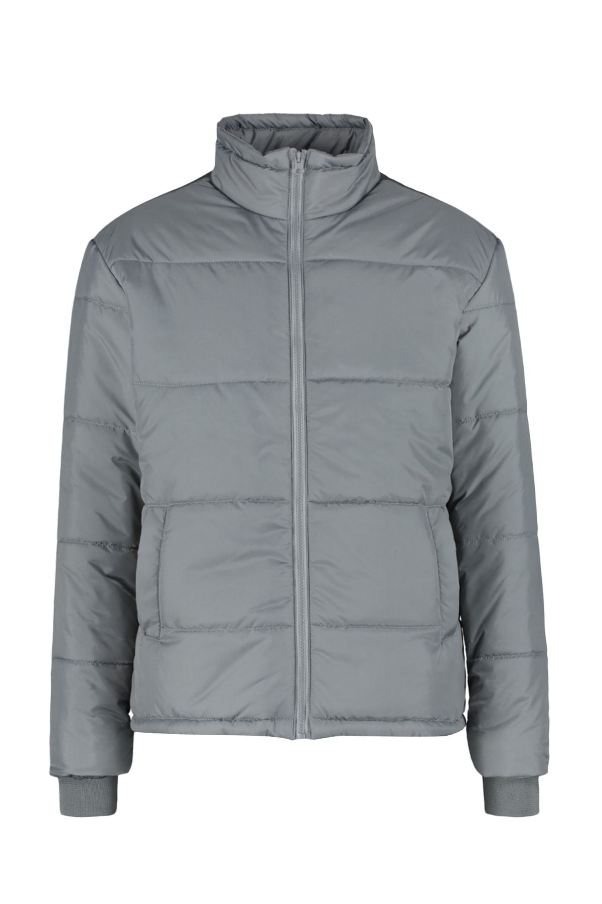 Trendyol Collection-Ανθεκτικό στο νερό και τον άνεμο Γκρι Puffer Χειμερινό μπουφάν - κανονική εφαρμογή TMNAW23MO00097 6
