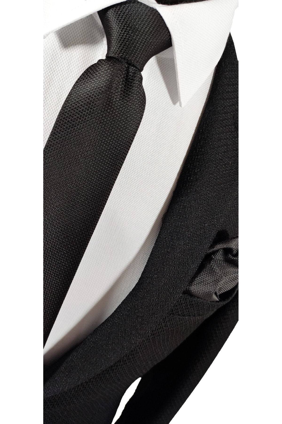 BLC Basic Line Co.-Set of 4 Advantage Tie and Handkerchief in Black, Claret Red, Smoked and Navy Blue Colors 2