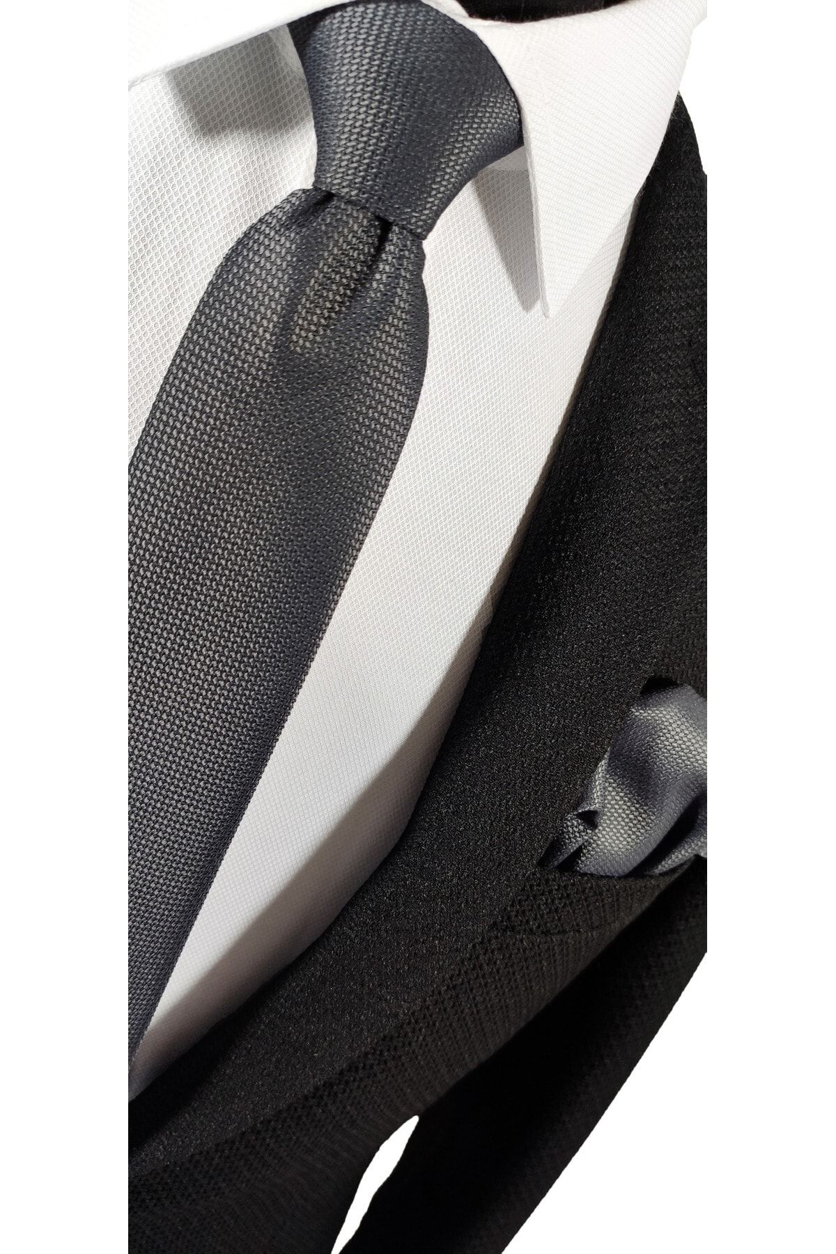 BLC Basic Line Co.-Set of 4 Advantage Tie and Handkerchief in Black, Claret Red, Smoked and Navy Blue Colors 4