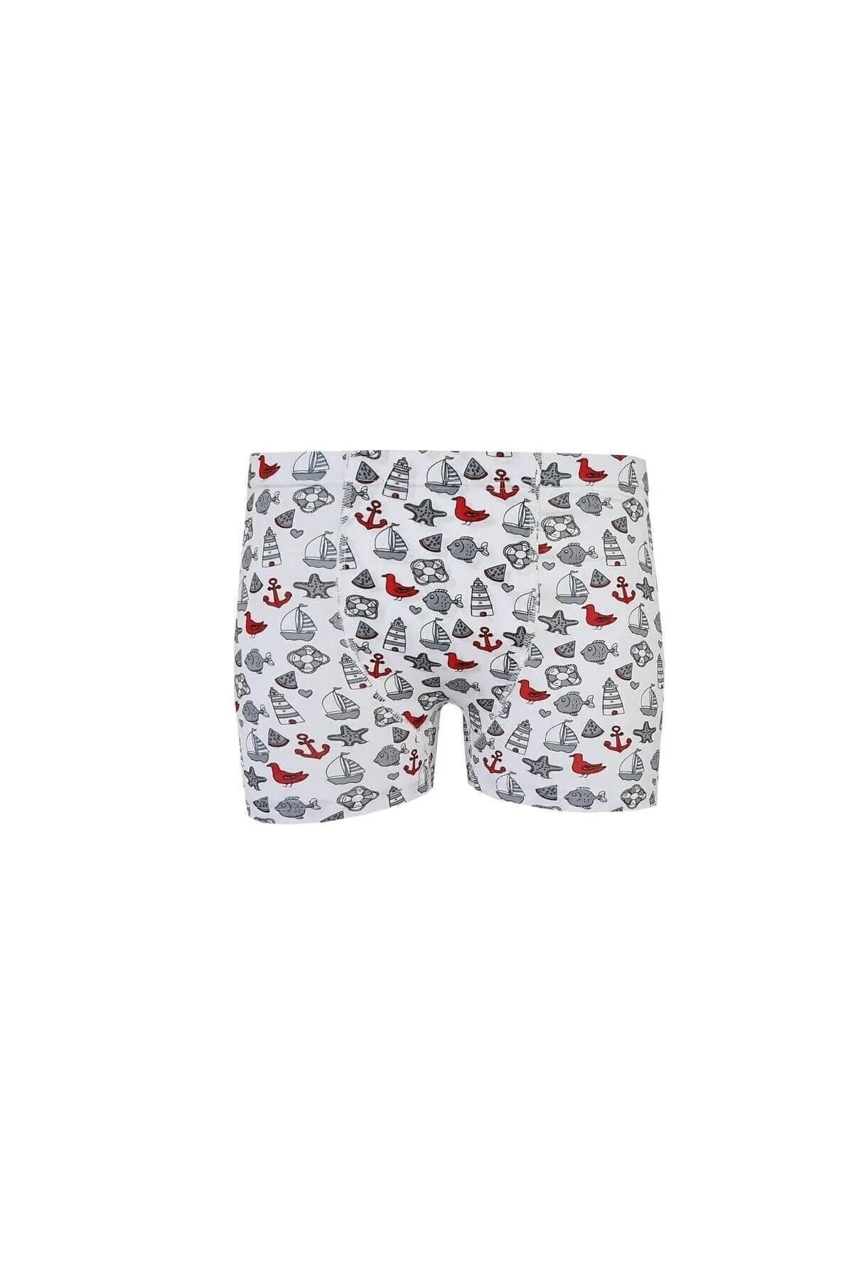 Tutku-Boy's Colorful Elastane Printed Boxer Set of 3 4