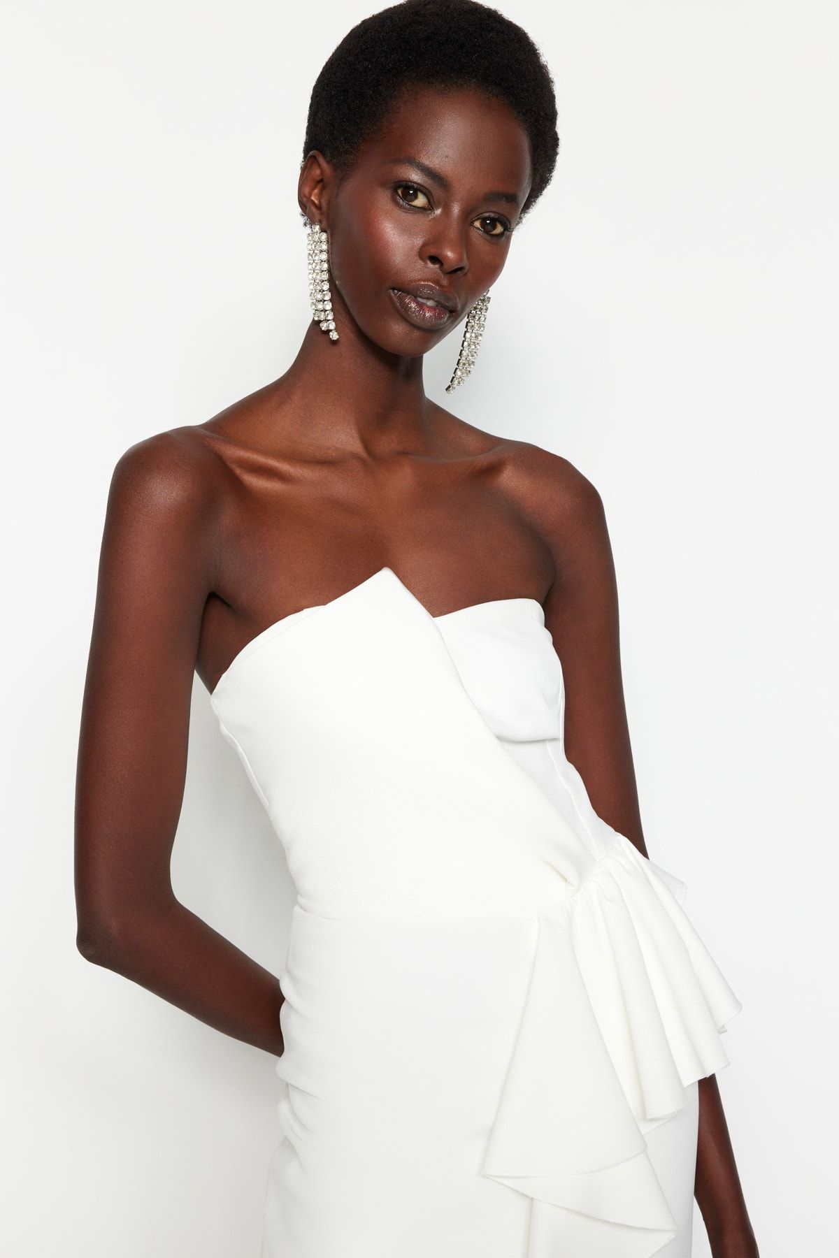 Trendyol Collection Evening Prom Dress Ecru Shift Trendyol