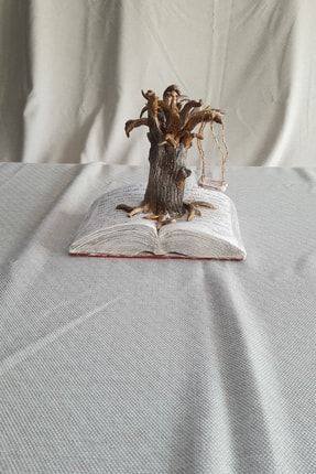 Kitap Şeklinde Ağaçlı Led Lambalı Seramik Tasarım Kitap Dekoratif Lamba Küçük Prens Kitap Lambader