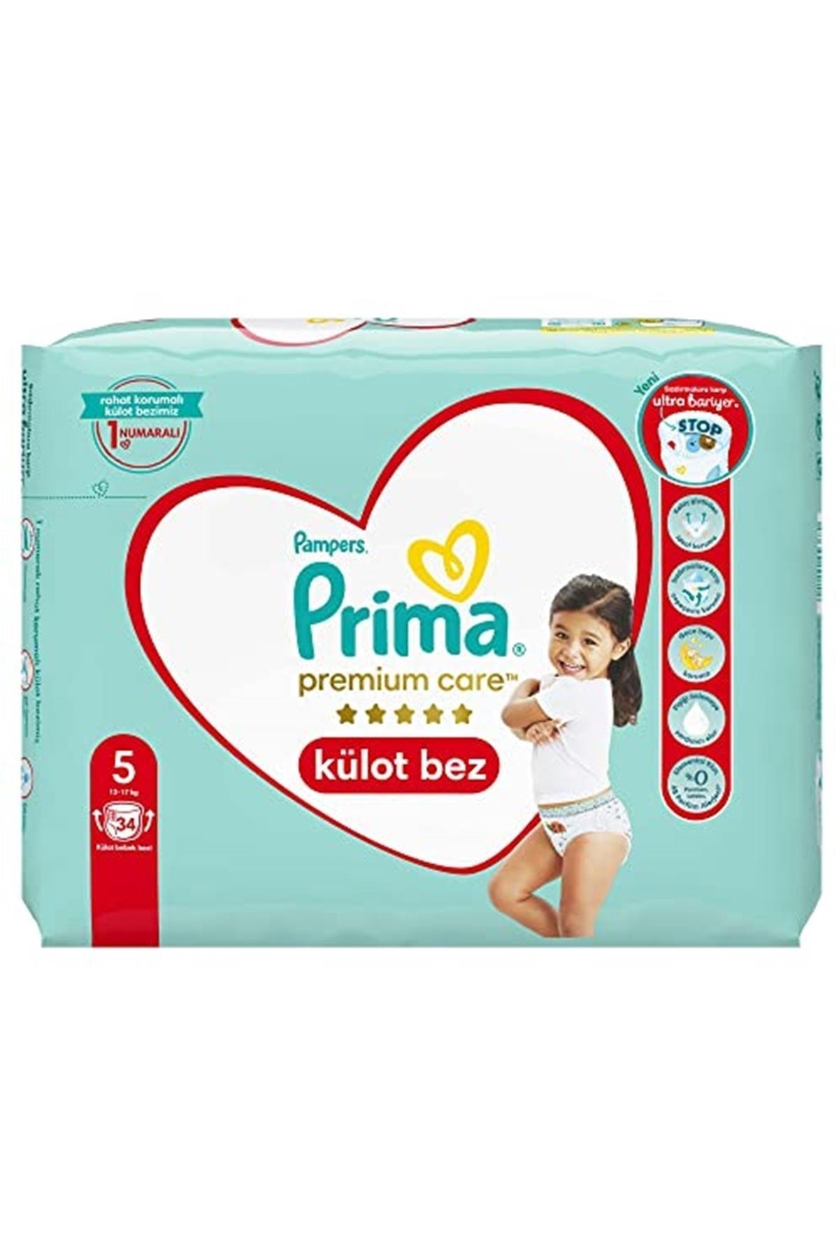 Prima Premium Care 12-17 Kg 5 Beden Junior Külot Bez (1 X 34 Adet)