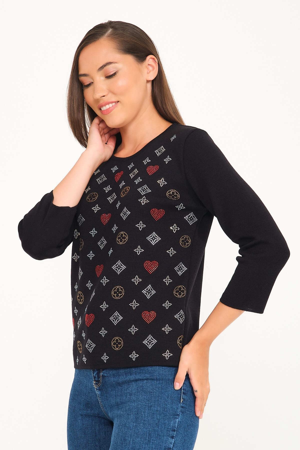 Solo-Women's Rhinestone Sweater 3
