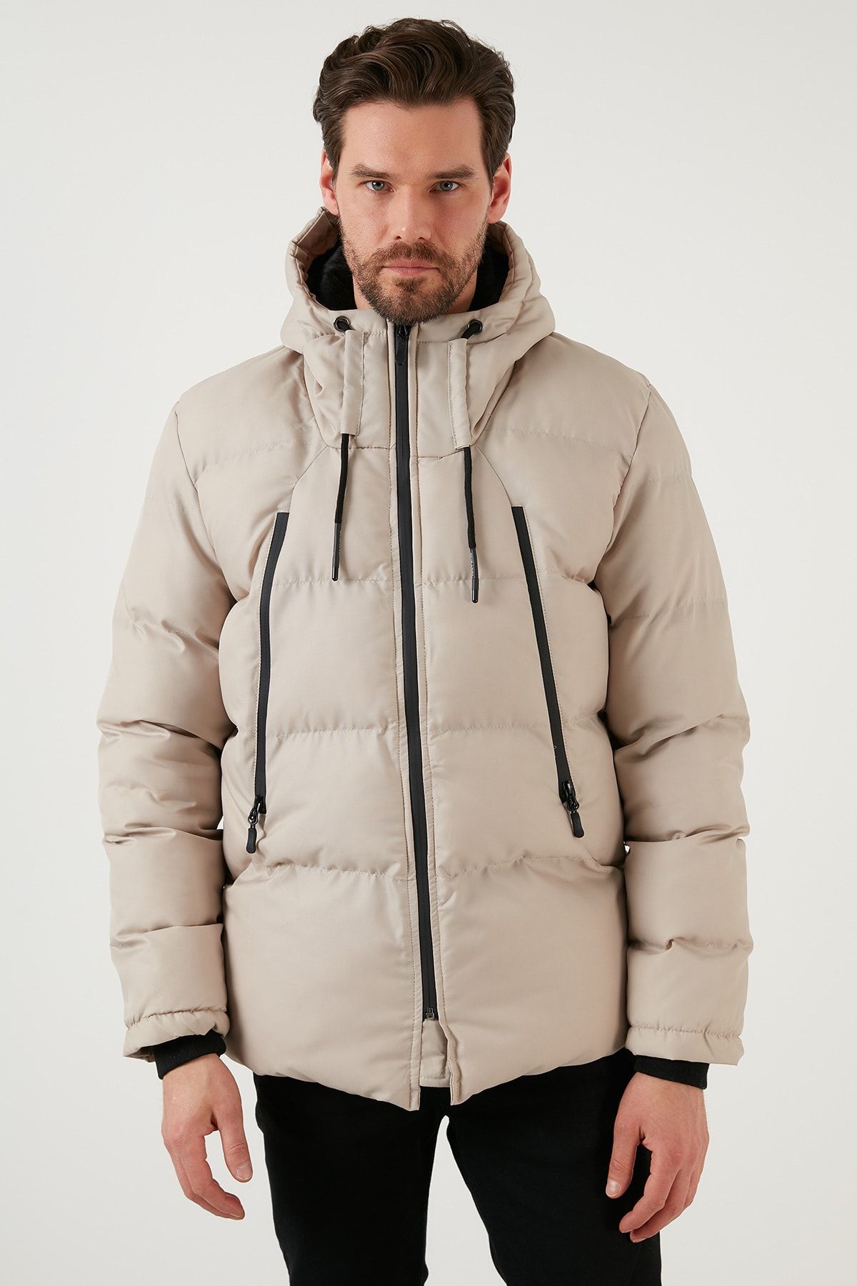 Buratti Fermuar Kapama Slim Fit Kapüşonlu Dik Yaka Erkek MONT 5717101 IB10196
