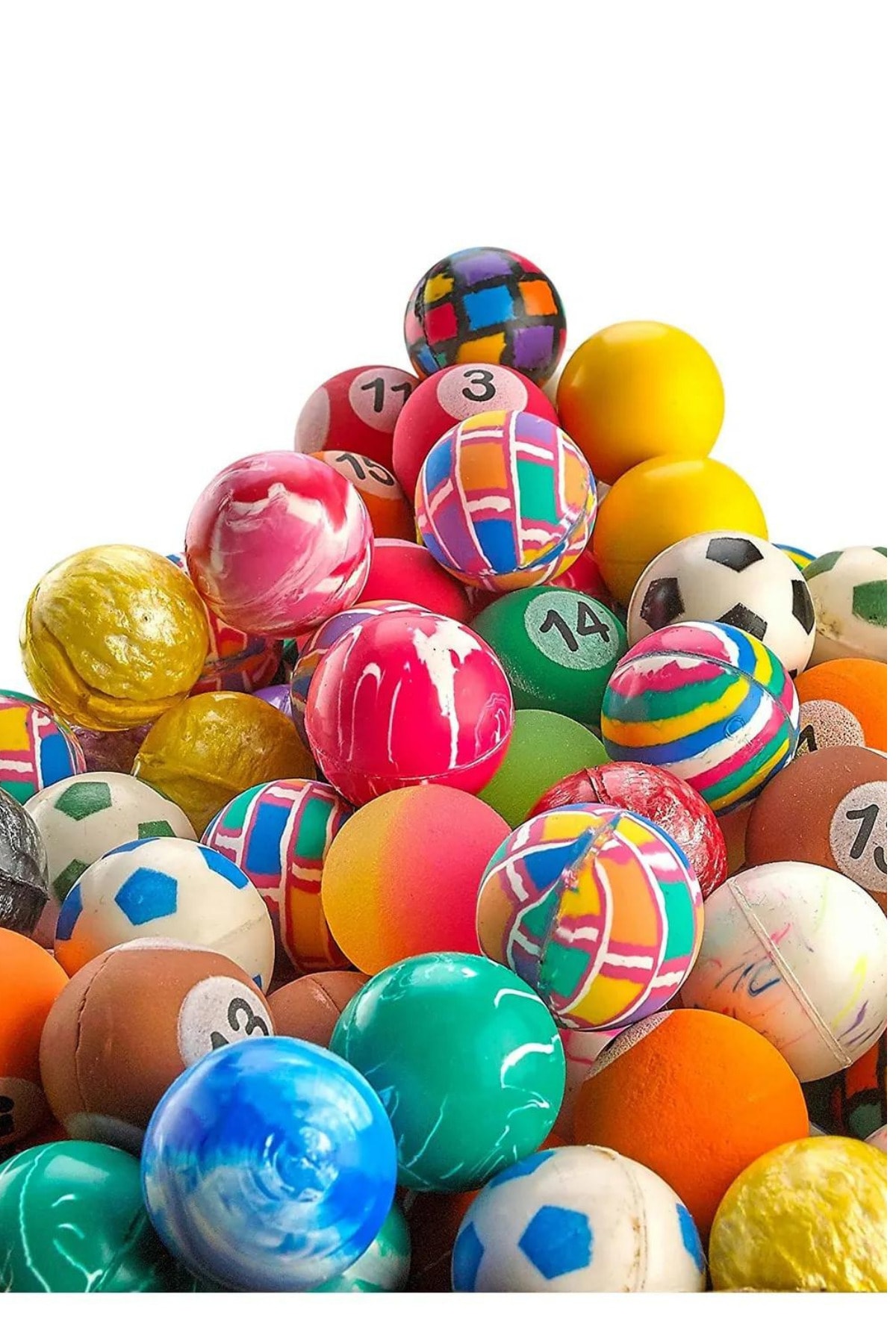 UĞURDAN 6 Adet Zıplayan Oyun Topu Kedi Oyuncağı Karışık Desenli