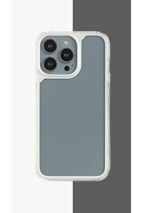 Iphone 13 Pro Uyumlu Yumuşak Şeffaf Silikon Kılıf Beyaz iPhone 13 PRO Akrilik Beyaz