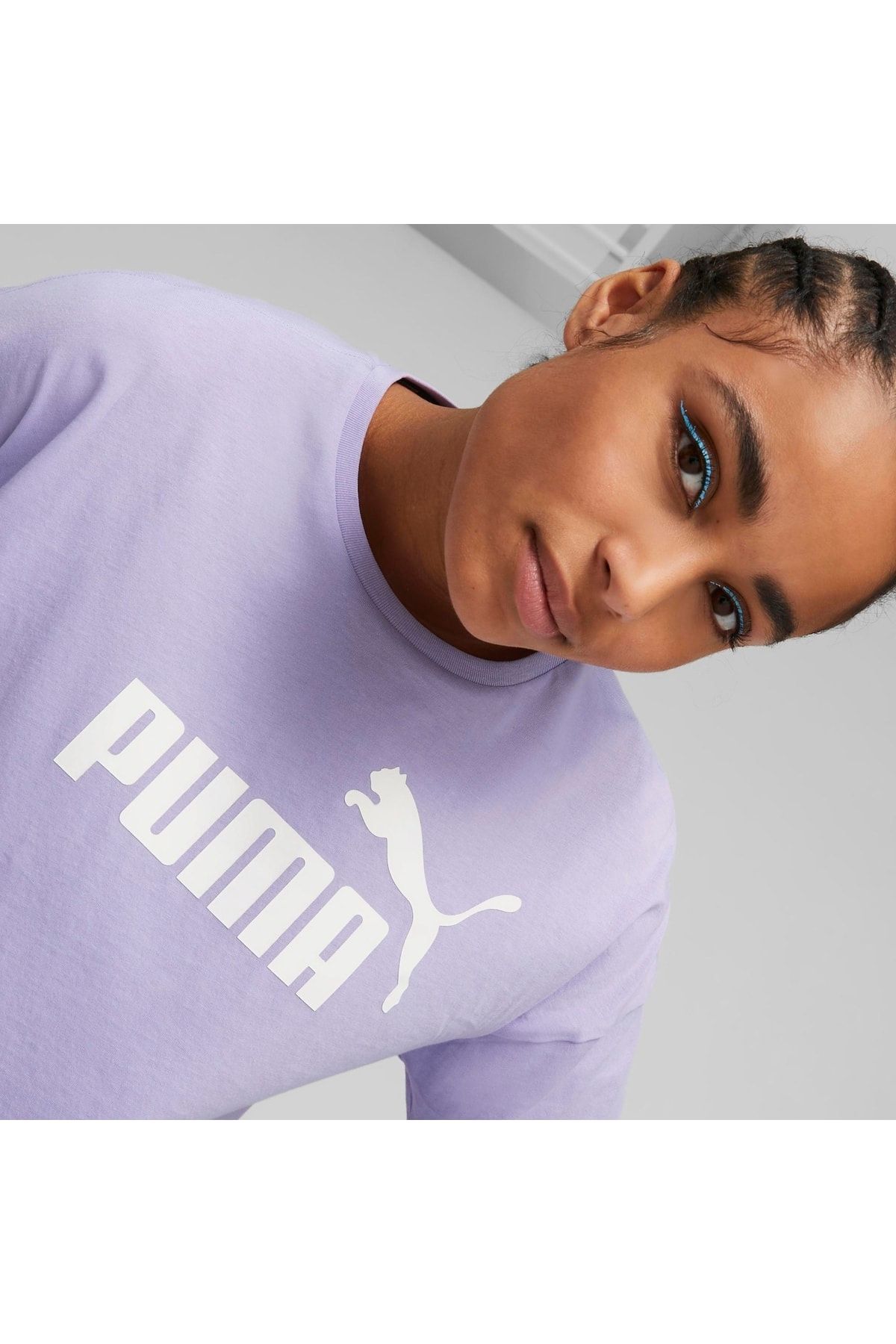 Puma Ess Cropped Logo Tee Lilac Women\'s Short Sleeve T-shirt - Trendyol