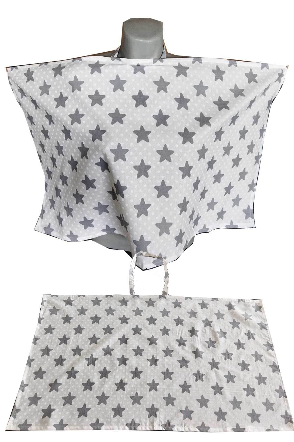 RevuBaby Duffel Emzirme Önlüğü Emzirme Örtüsü Gri Yıldız fotoğrafı 3 (önizleme)