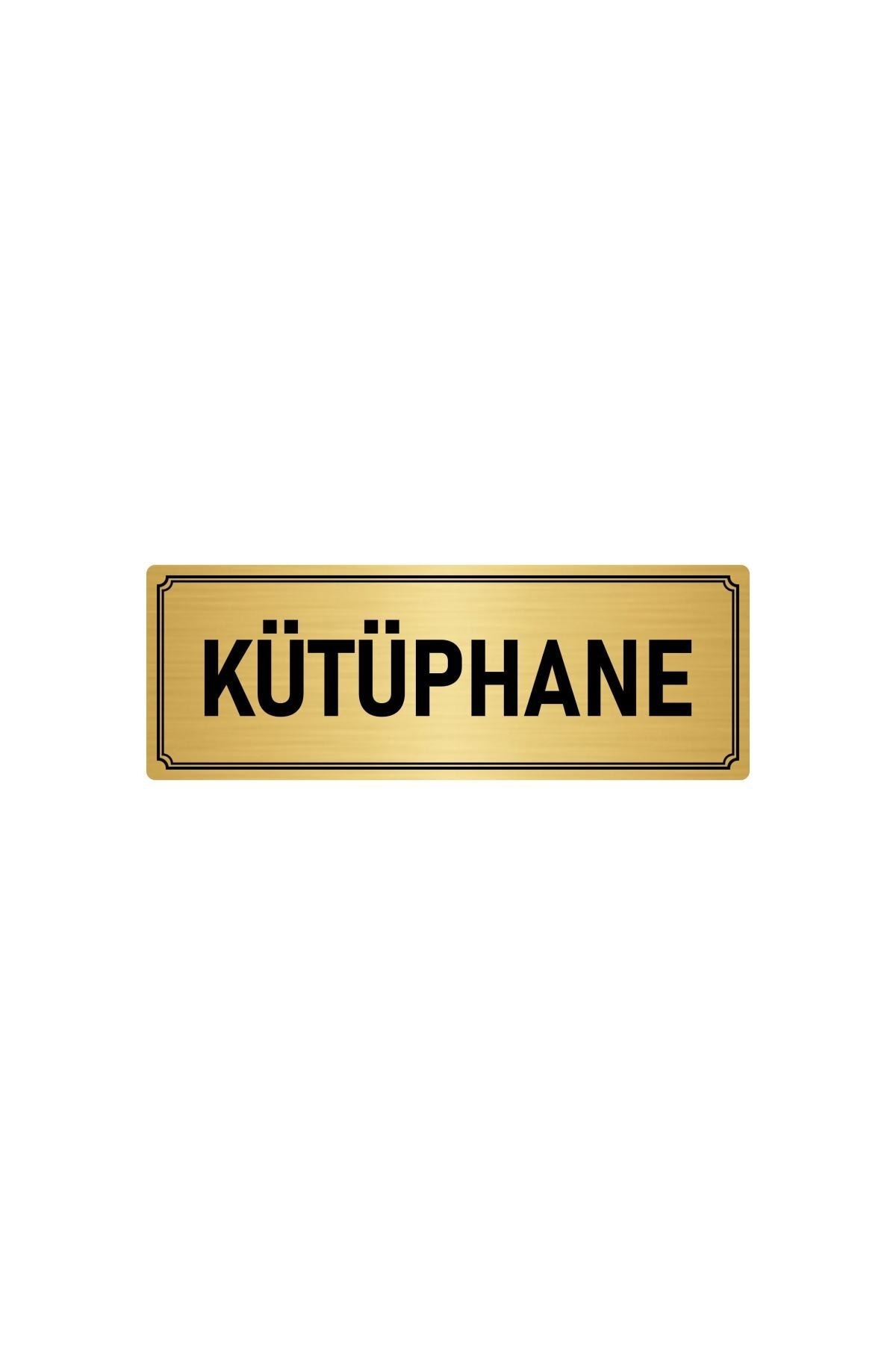 Metal Orientation Plate, Department Door Naming Personnel Dressing Room 5x20 Cm Gold Color