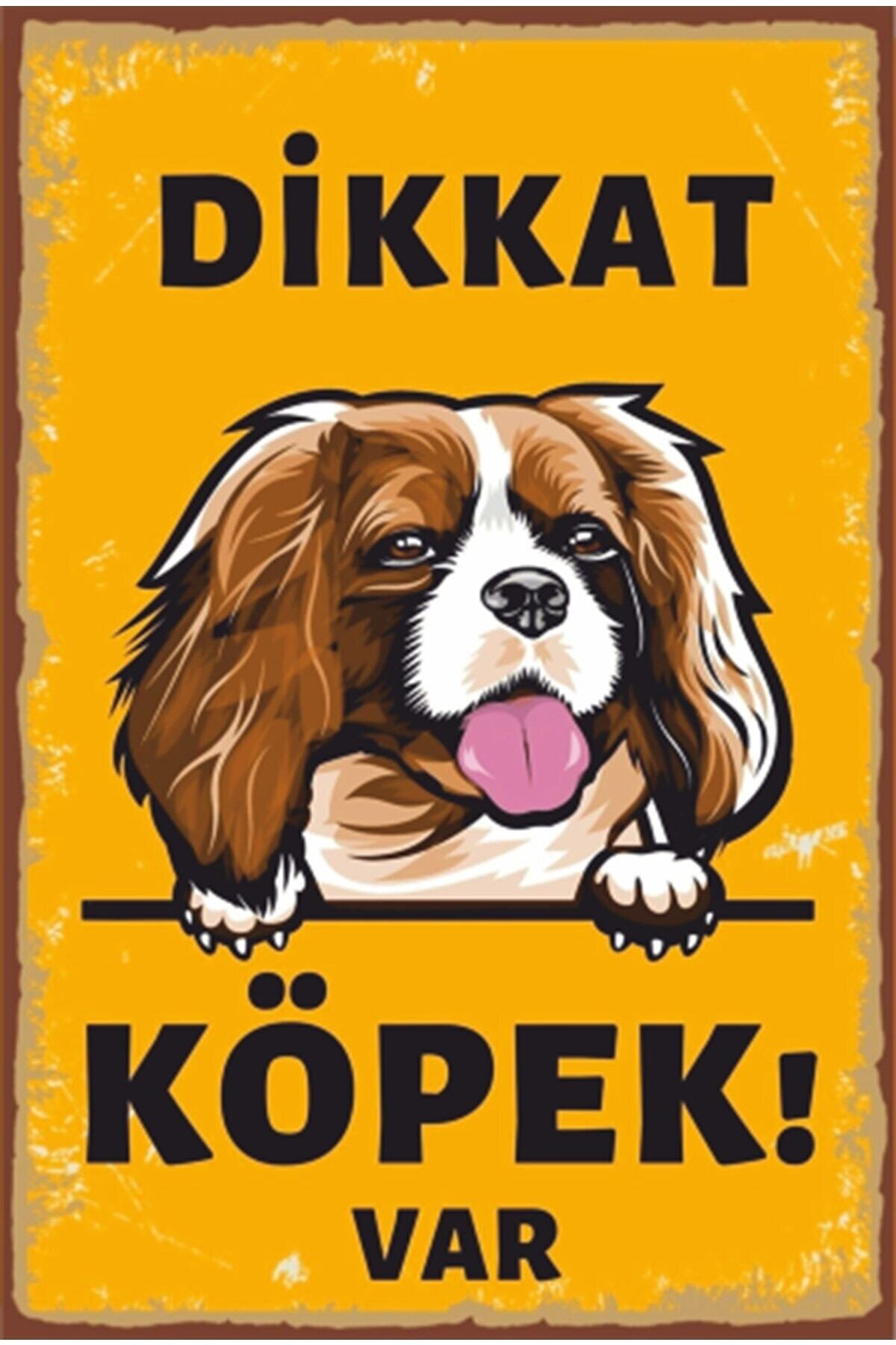 Attention Has Dog Retro Wooden Poster
