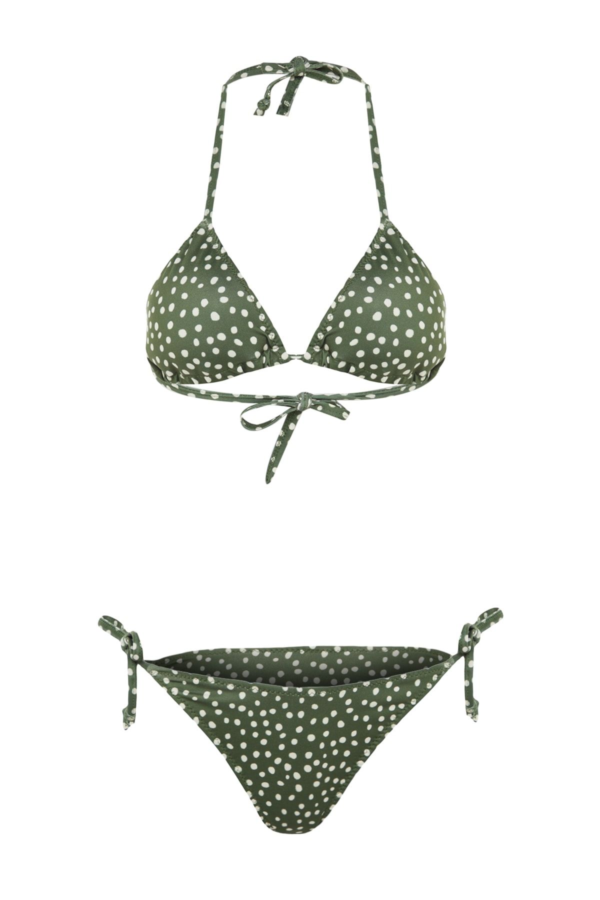 Trendyol Collection-Polka Dot Triangle Tied Bikini Set TBESS23BT00005 7