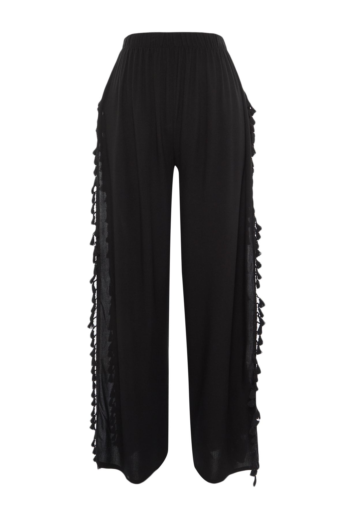 Trendyol Collection-Black Woven Tassels Beach Pants Tbess23Pl00001 8
