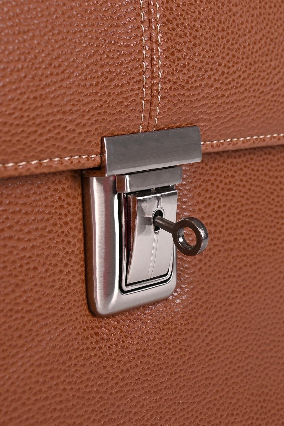 DERİEND  2010 15.6 Inç Laptop Bölmeli A4 Ve Dosya Uyumlu Evrak Çantası Taba - Görsel 6