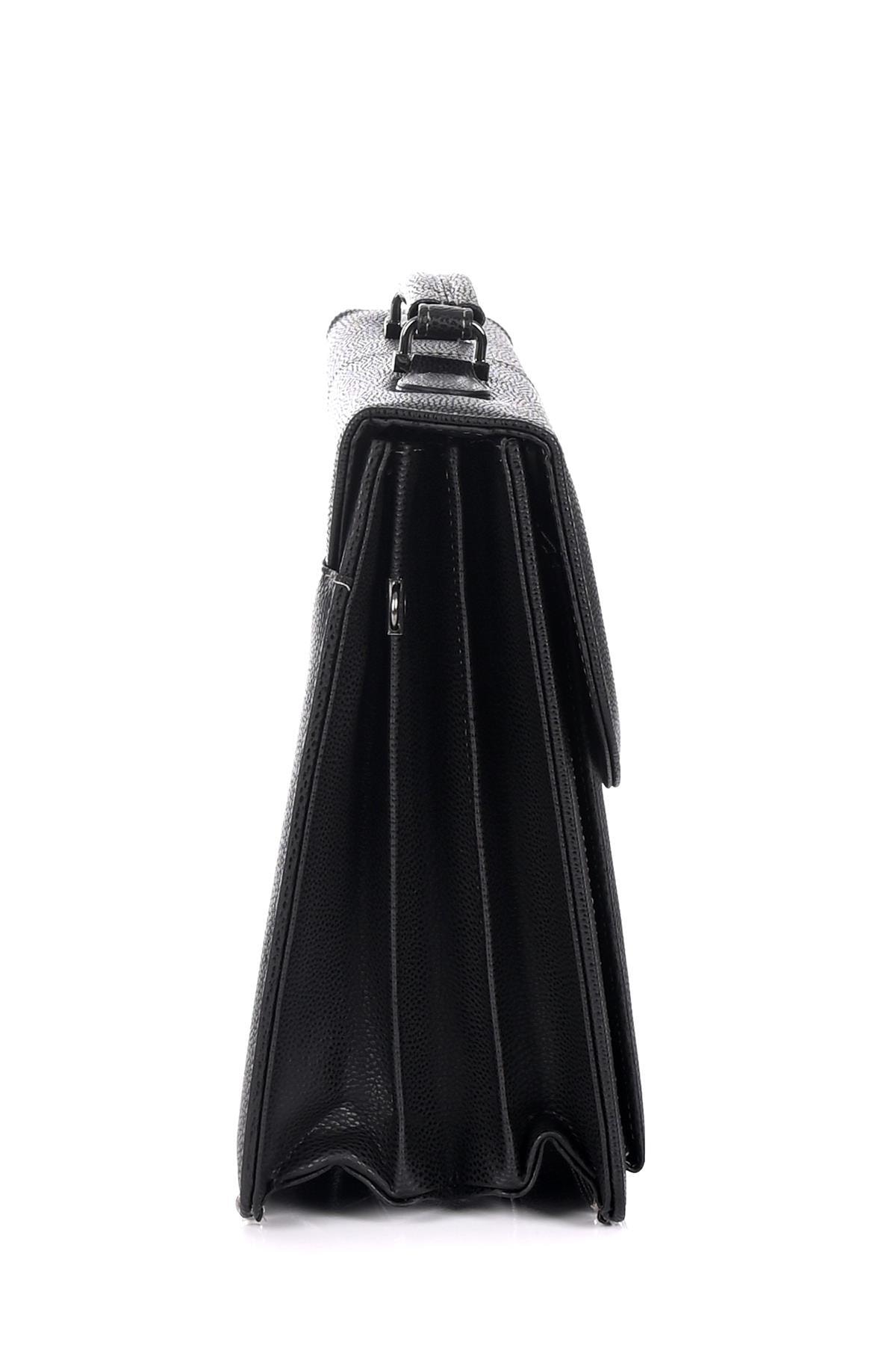 DERİEND  2010 15.6 Inç Laptop Bölmeli A4 Ve Dosya Uyumlu Evrak Çantası Siyah - Görsel 3